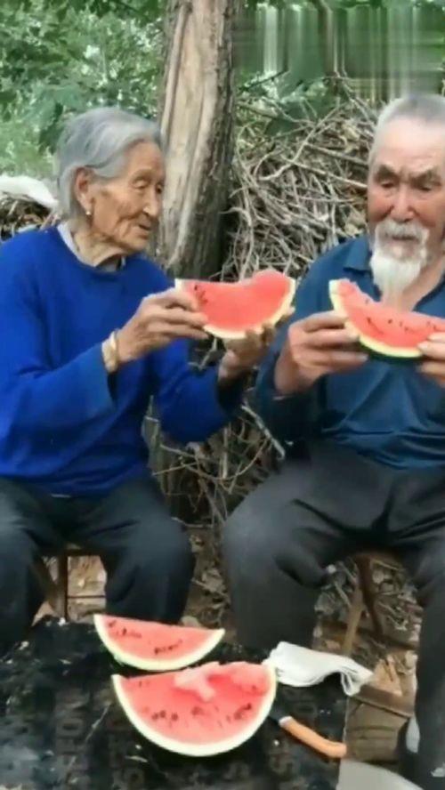 老人吃瓜的视频,老人吃瓜视频展现夕阳无限好